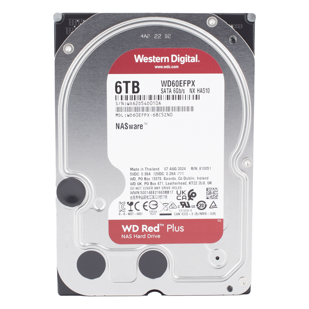 Disco Duro Red de 6TB / 5400 RPM / Optimizado para NAS / Uso 24-7 / 3 Años de Garantia