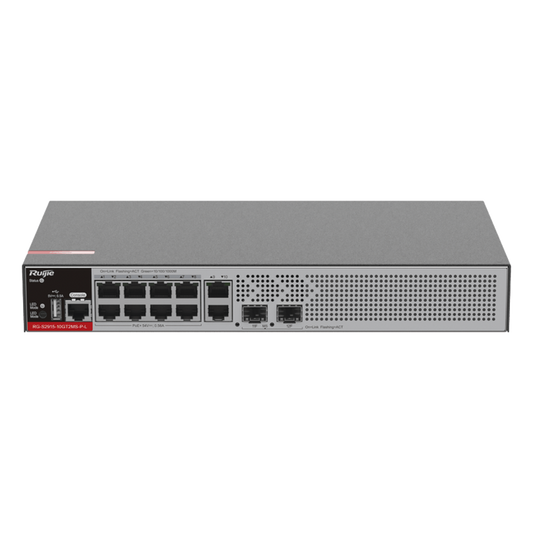 Switch PoE+ Empresarial 125 Watts, Administrable L2+, 8 Puertos PoE Gigabit , 2 Puertos Uplink Gigabit y 2 Puertos Uplink SFP 2.5G