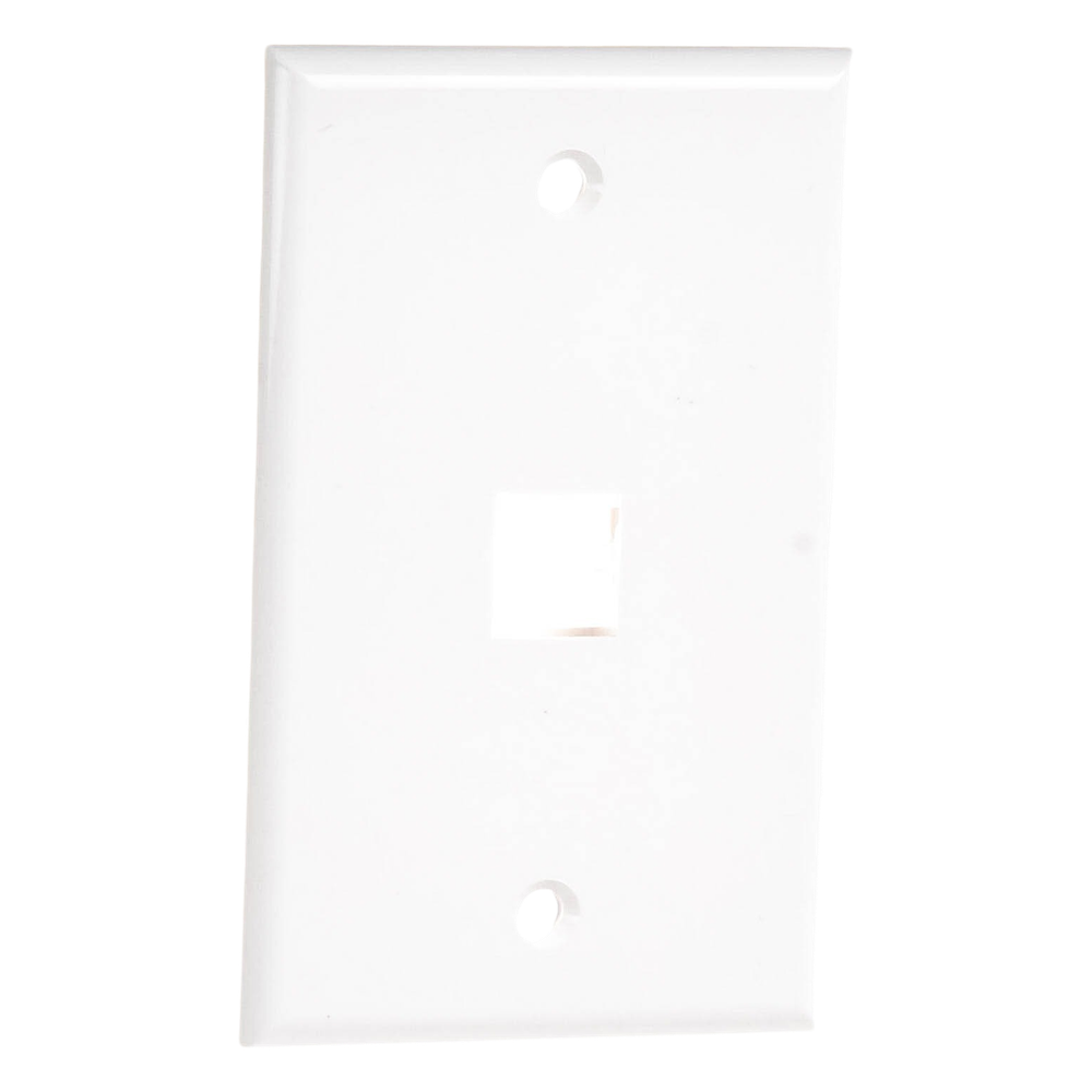 Placa de Pared de 1 Puerto, Keystone, Color Blanco