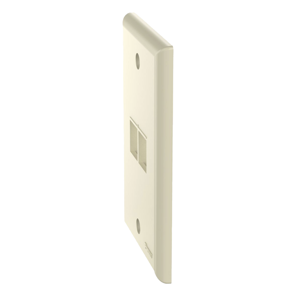 Placa de Pared Vertical, Salida Para 2 Puertos Keystone, Color Marfil