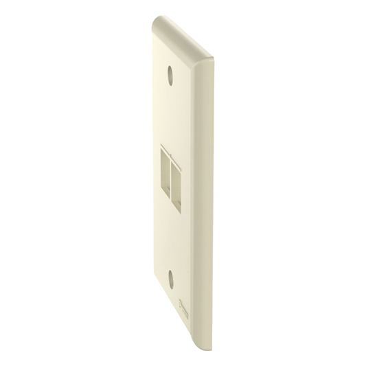 Placa de Pared Vertical, Salida Para 2 Puertos Keystone, Color Marfil