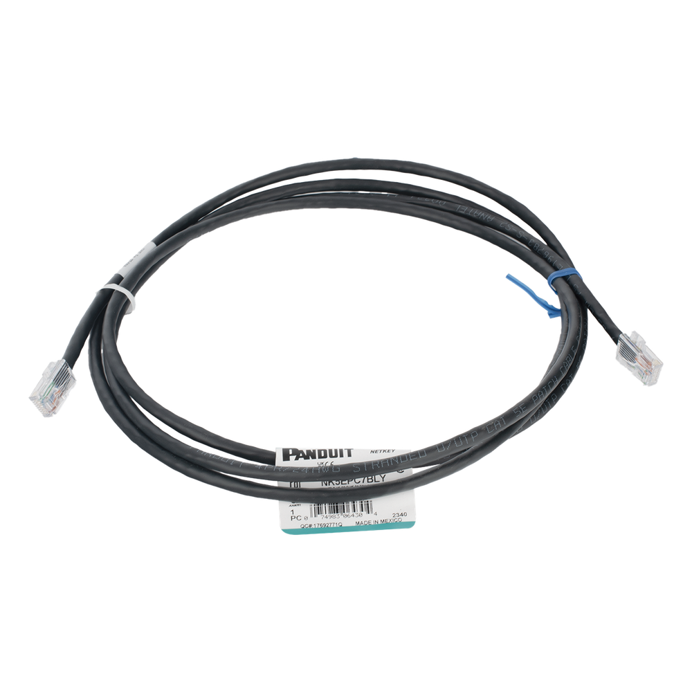 Cable de Parcheo UTP Categoría 5e, con Plug Modular en Cada Extremo - 2 Metros (6.56 Pies) - Negro