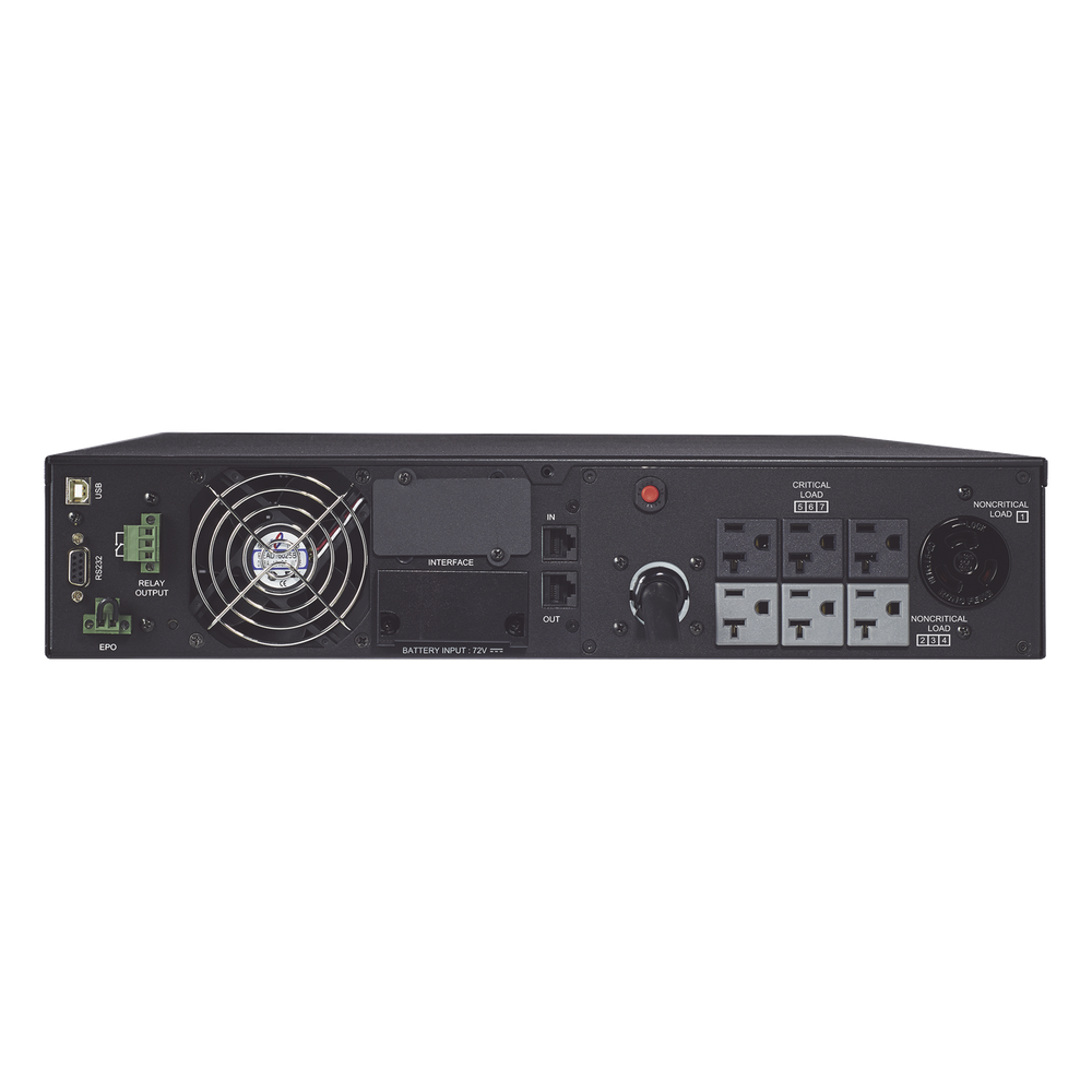 UPS de 2200 VA/1800 W, Online Doble Conversión, Entrada 120 Vca NEMA 5-20P, Onda Senoidal Pura, Rack o Torre de 2 UR, Con 6 NEMA 5-20R y 1 NEMA L5-20R