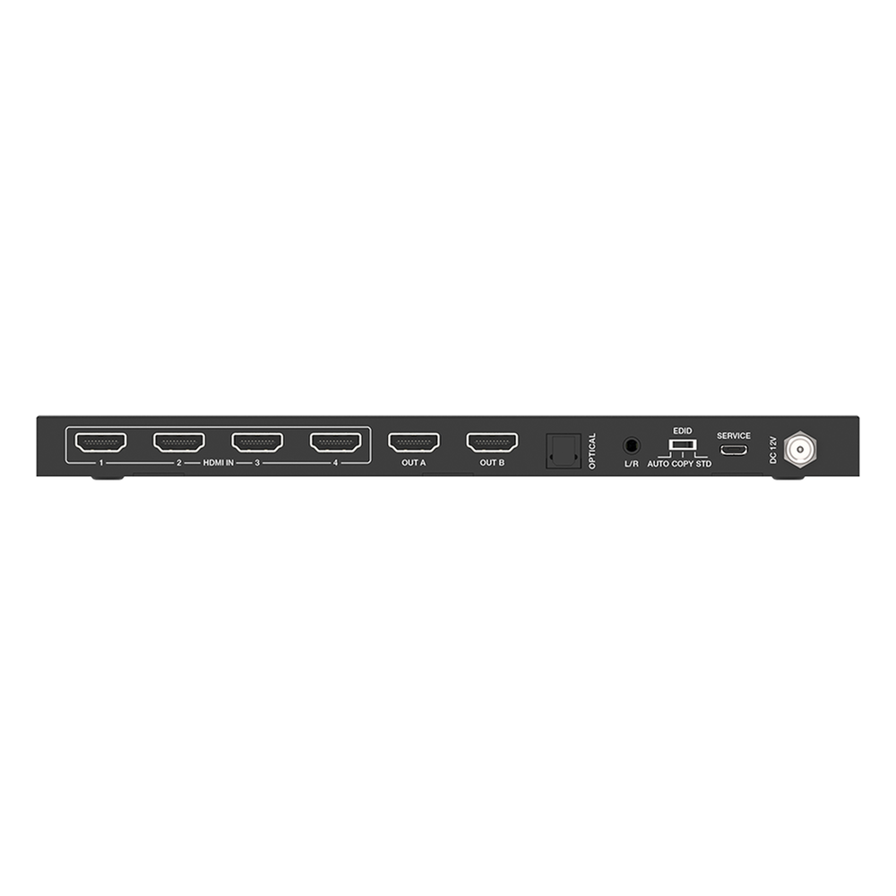 Matricial HDMI | 4x2 | 4K2K@60Hz | HDR | YCbCr 4:4:4 | EDID Auto | Extractor de Audio | Salida de audio análoga y digitalizados | HDCP 2.2 | 18 Gbps