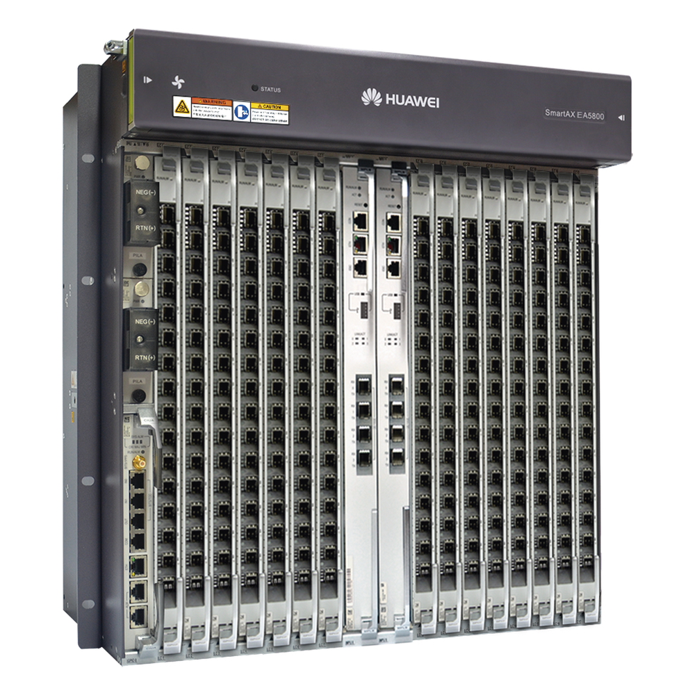 OLT GPON OptiXAccess Carrier Class con 1 tarjeta de 16 puertos GPON, 15 ranuras, 2 Fuentes de alimentación DC, 11 UR