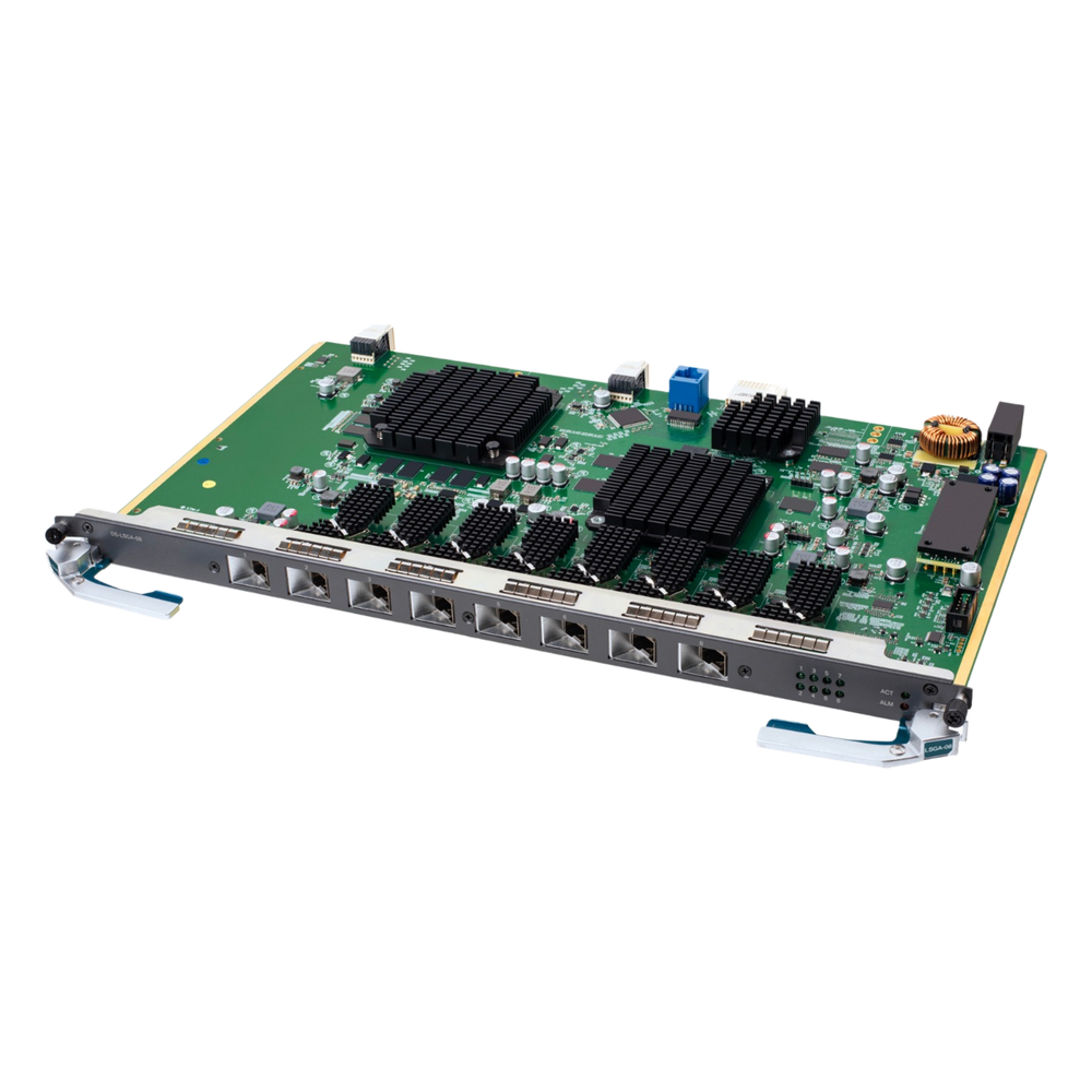 Tarjeta de Servicio 8 Puertos XGSPON&GPON para OLT DSP8000X2 / Spliteo GPON de 1:128 / Spliteo XGSPON de 1:256 / Distancias de Hasta 20 Km / Intercambio en caliente