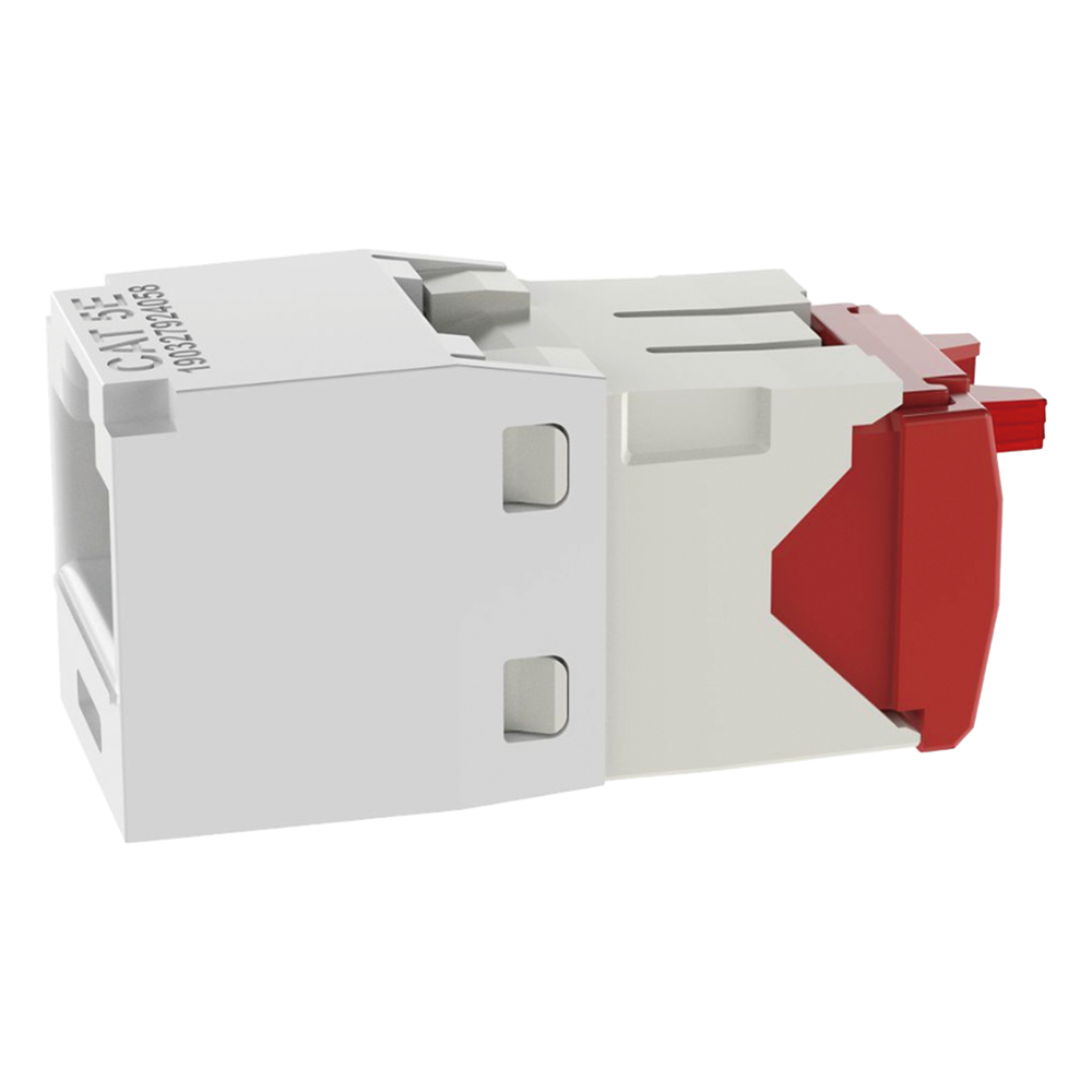 Conector Jack RJ45 Estilo TG, Mini-Com, Categoría 5e, de 8 Posiciones y 8 Cables, Color Blanco