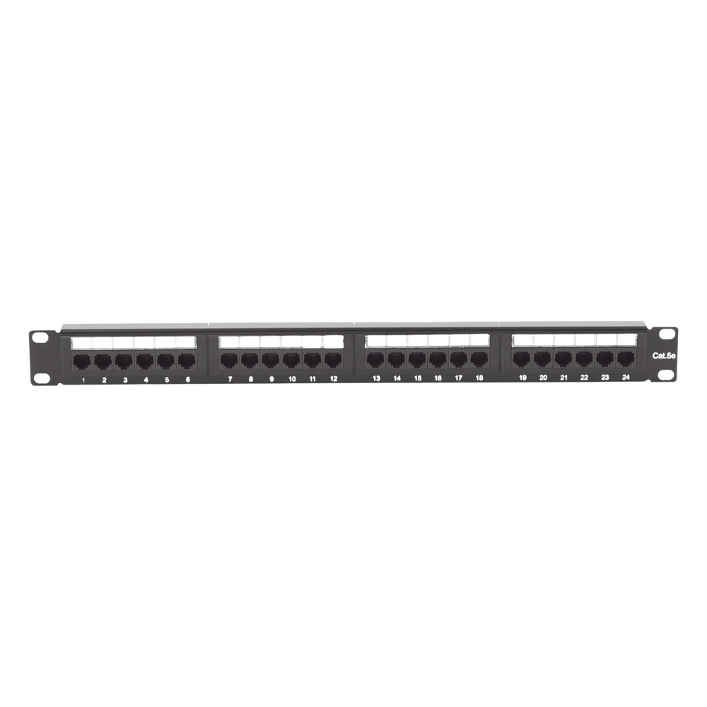 Panel de Parcheo de Impacto (110) UTP de 24 Puertos Cat5e, 19 Pulgadas con Barra para Organizar Cable