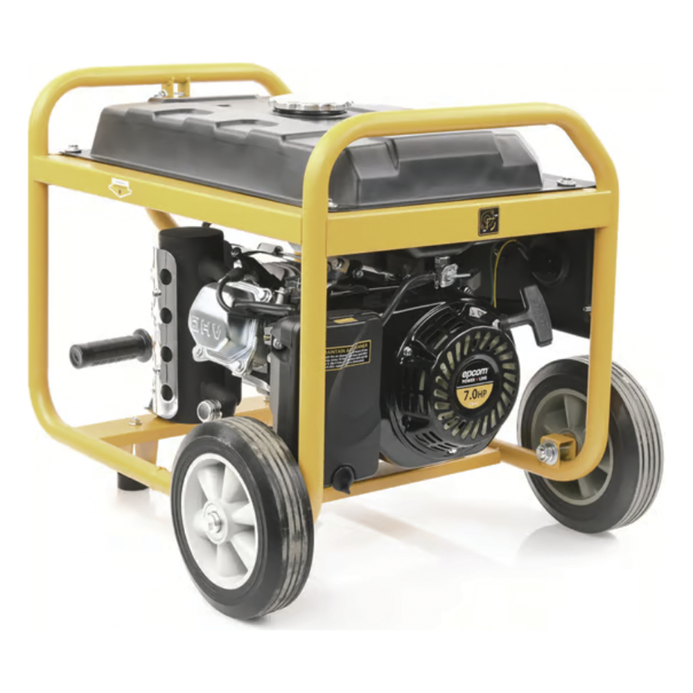 Generador a Gasolina / Planta de Emergencia 3kW (7HP), 110Vca, Encendido de Jalón, Jaula con Ruedas para Fácil Traslado