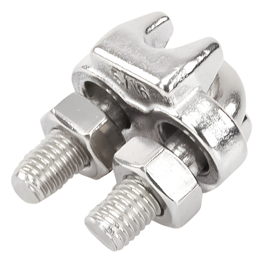 Nudo/ Perro/ Abrazadera Acero Forjado para Cable de 5/16", Acero Inoxidable.