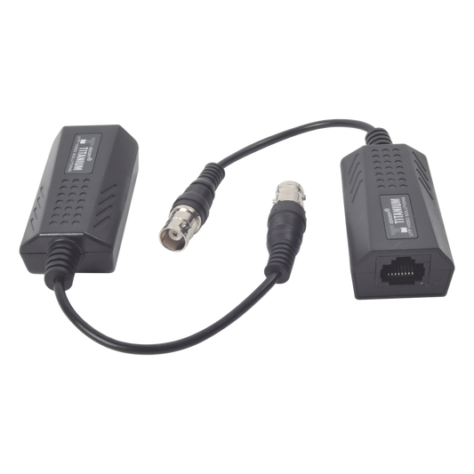 Kit EXTENSOR IP por cable CABLE COAXIAL para distancias de HASTA 200 m / REUTILIZA EL CABLEADO EXISTENTE PARA CONECTAR CÁMARAS IP / No Requiere Energía / Transmisión en Tiempo Real / Protección Contra Sobretensiones Incorporada