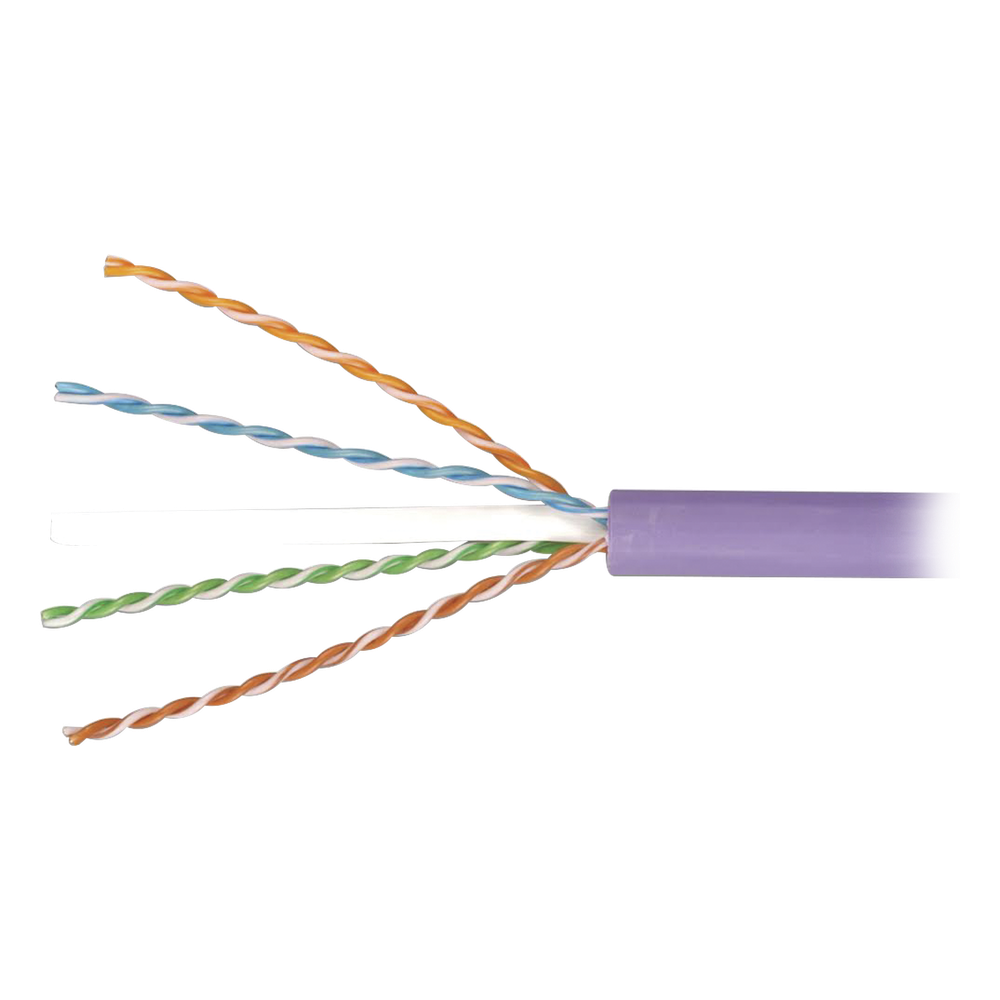 Bobina de Cable Blindado F/UTP de 4 Pares, Z-MAX, Cat6A, Soporte de Aplicaciones 10GBase-T, LS0H (Libre de Gases Toxicos), Color Violeta, 305 Metros (1000 Pies)