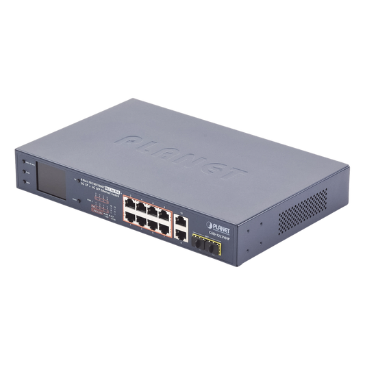 Switch No Administrable 8 Puertos Gigabit con Modo Extender a 250 m,  2 Puertos Uplink 10/100/1000 Mbps, 2 Puertos SFP