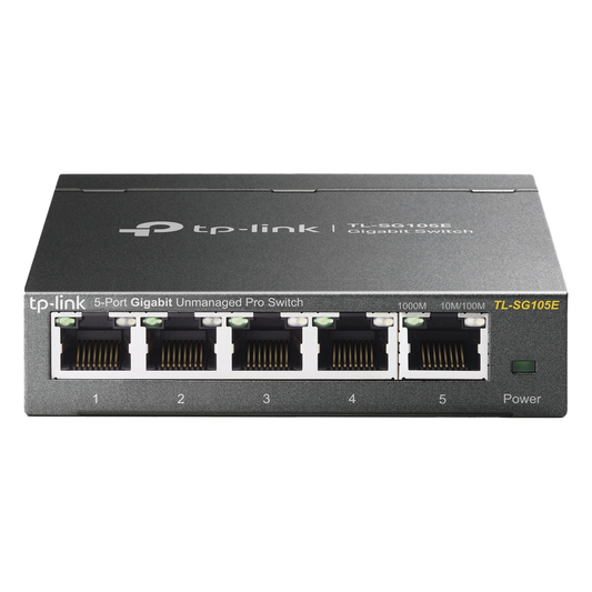 Switch Escritorio Easy Smart de 5 puertos 10/100/1000 Mbps / IGMP para Vigilancia / Calidad en el Servicio (QoS) / Gestión GUI