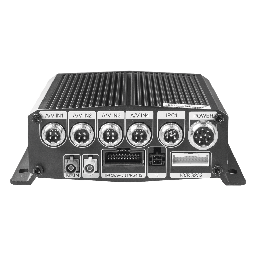 DVR Móvil / Multiplataforma / 4 Canales AHD + 2 canales IP/ Almacenamiento en Memoria Micro SD / H.265 / Chip IA Embebido / Soporta 4G / GPS