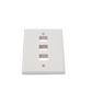 Placa de Pared de 3 Puertos, Keystone, Color Blanco