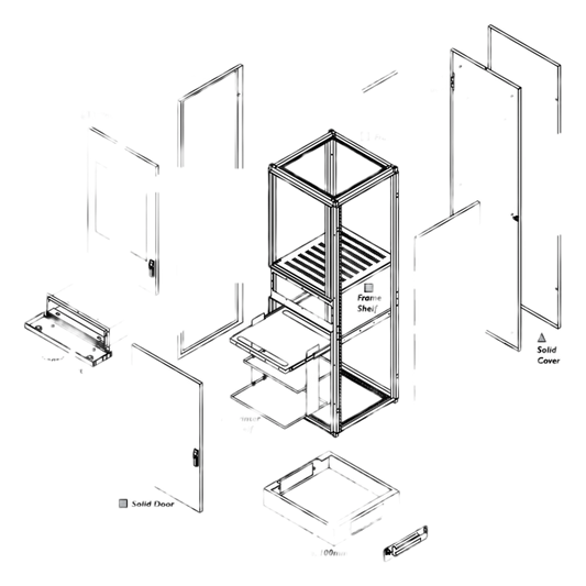 Gabinete Modular Industrial PROLINE PC Tipo 12 1800 x 600 x 600 mm (70.9 x 23.6 x 23.6 in) en Acero Gris RAL 7035 / IP55 / UL 508A / cUL / NEMA 12 / VDE