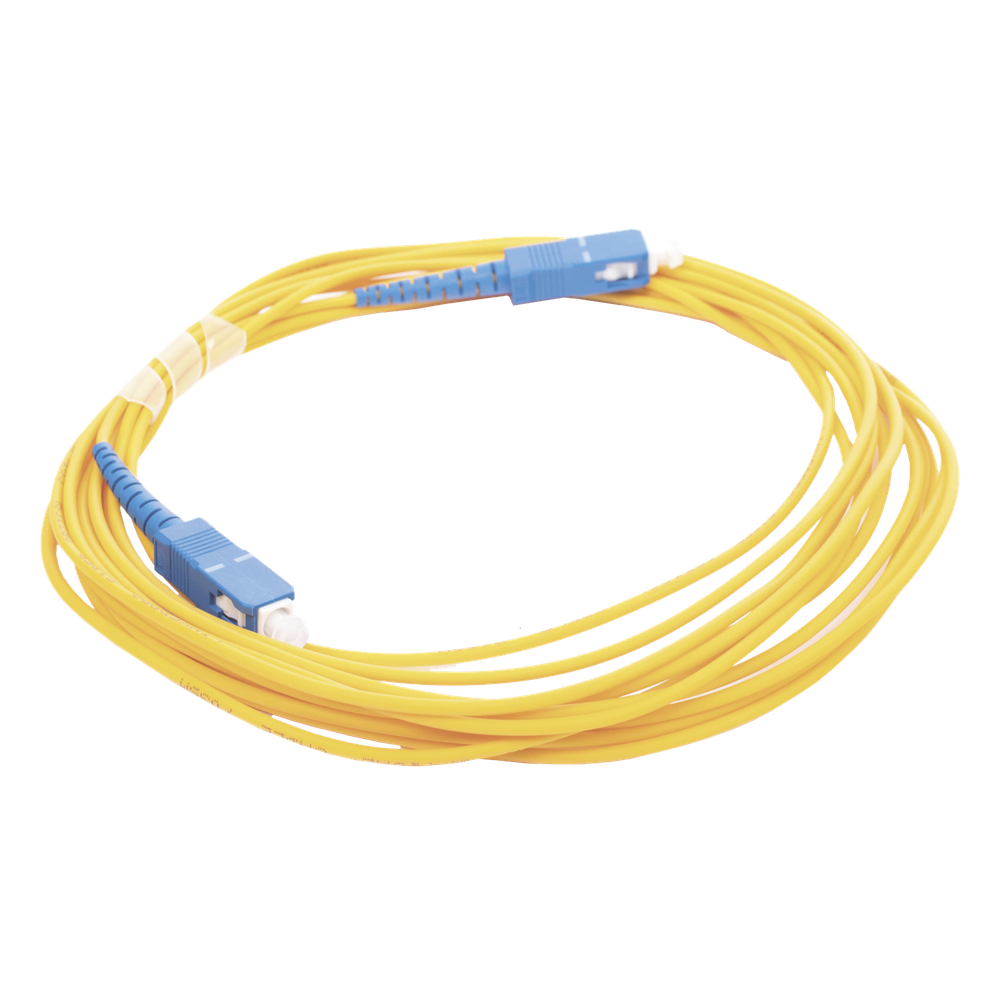 Jumper de Fibra Óptica Monomodo SC/UPC - SC/UPC Simplex, Color Amarillo, 5 Metros (16.40 Pies)