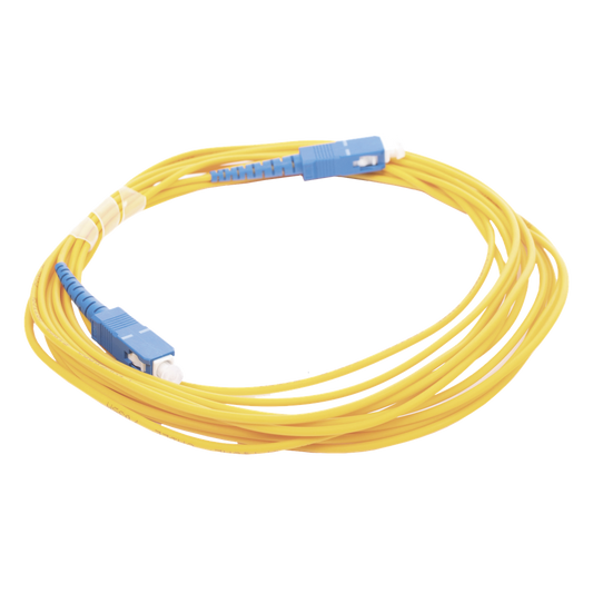 Jumper de Fibra Óptica Monomodo SC/UPC - SC/UPC Simplex, Color Amarillo, 5 Metros (16.40 Pies)