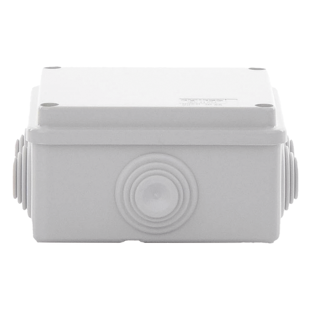 Caja Estanca de PVC Para Derivación y Conexión, 6 Entradas, Tapa Atornillada,100x100x50 mm (Área Interna), Uso Exterior IP55, Material que no Propaga el Fuego y Libre de Hálogenos