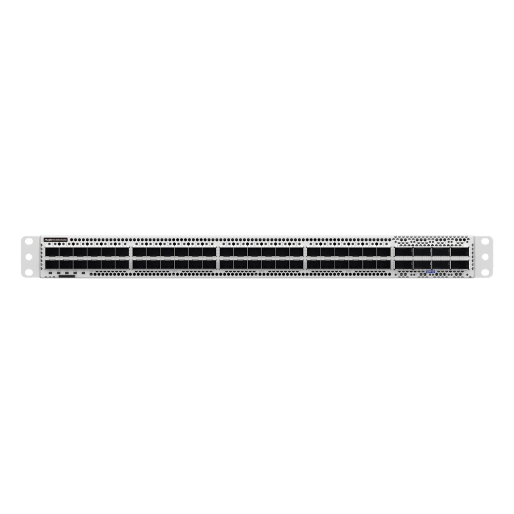 Switch Data Center 100GE / 48 Puertos DSFP 100GE + 8 QSFP-DD 400GE / 16.0 Tbps 5350 Mpps / RDMA RoCEv2 PFC ECN Lossless Ethernet / Capa 3 Spine-Leaf VXLAN EVPN / BGP OSPF MLAG / 1 RU Fuentes 1+1 Hot-Swap