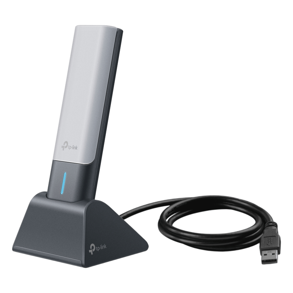 Adaptador USB Wireless Wi-Fi 6 / AX3000 (2402 Mbps + 574 Mbps) / Antenas de Alta Ganancia / USB 3.0 / Baja Latencia Gaming / WPA3 / Cuna Desmontable con Cable 1.2 m (3.9 ft)