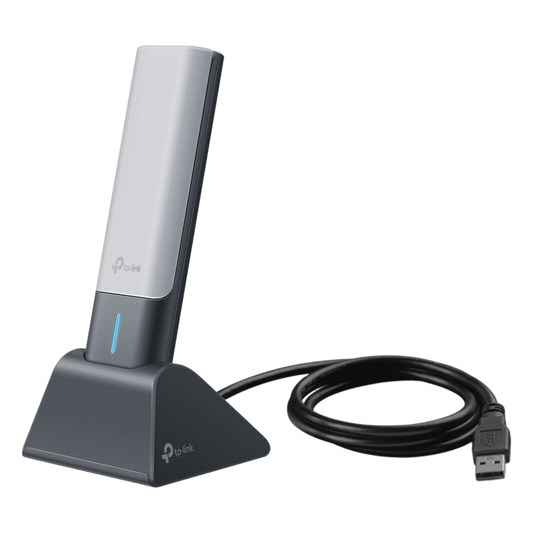 Adaptador USB Wireless Wi-Fi 6 / AX3000 (2402 Mbps + 574 Mbps) / Antenas de Alta Ganancia / USB 3.0 / Baja Latencia Gaming / WPA3 / Cuna Desmontable con Cable 1.2 m (3.9 ft)