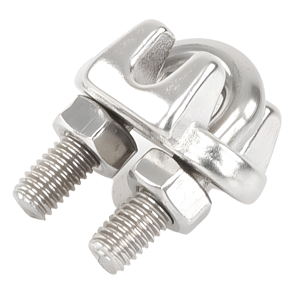 Nudo/ Perro/ Abrazadera Acero Forjado para Cable de 3/16", Acero Inoxidable.