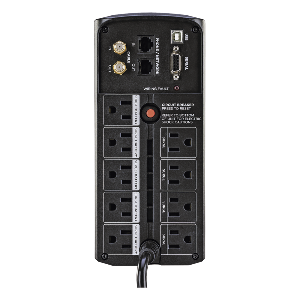 UPS de 850 VA/510 W, Topología Línea Interactiva, Entrada 120 Vca NEMA 5-15P, Tipo Mini Torre, Con 9 Tomas NEMA 5-15R