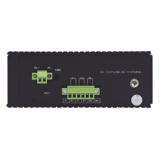 Switch Industrial administrable PoE, puerto 1-2 PoE 24/48. puertos 3-8 puertos 802.3 af/at/bt, hasta 60 W