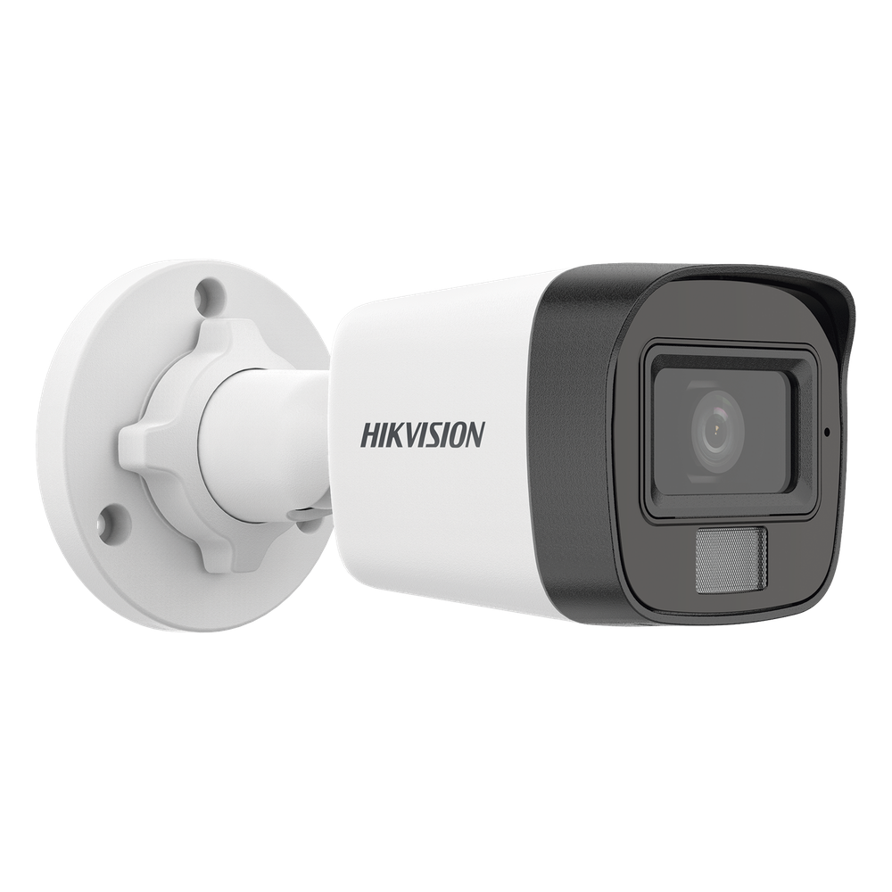 [Dual Light] Bala IP 2 Megapixel (1080p) / Lente 2.8 mm / Ángulo de visión 101° / 20 mts IR + 15 mts Luz Blanca / Micrófono Integrado / ACUSENSE Lite / Exterior IP67 / PoE / dWDR / H.265+ / ONVIF
