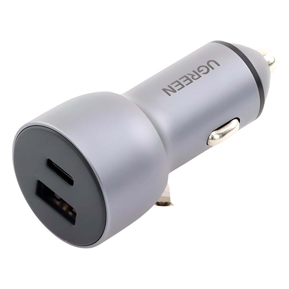 Cargador de Auto 52.5W | Puerto USB-A y USB-C | Carga Rápida | Compatible con Vehículos de 12 y 24 VCD | PD3.0 + QC3.0 | Chip Inteligente | Diseño Compacto Mayor Eficiencia Energética | Caja de Aluminio