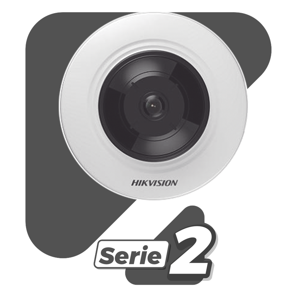 Mini Fisheye IP 5 Megapixel / Panorámica 180° - 360° / Microfono Integrado / 8 mts IR / Uso en Interior / PoE / Múltiples Vistas por iVMS-4200 / Alarmas I/O / Micro SD