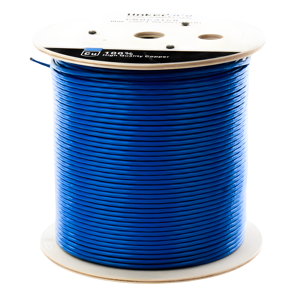 Bobina de Cable U/UTP Cat6A de 305 Metros (1000 Pies), Color Azul, CM, Soporta 10G-BaseT para Transmisión de Frecuencias de Hasta 500MHz, UL