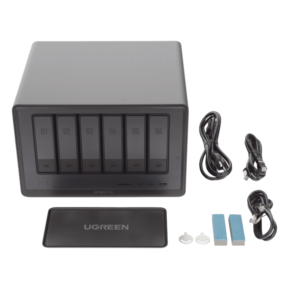 NAS UGREEN NASync DXP6800 Pro / Intel Core i5-1235U 10 Núcleos / 6 Bahías SATA + 2 M.2 NVMe / 2 Puertos Thunderbolt 4 / 2 Puertos 10GbE / 8K HDMI / PCIe 4.0 x4 / DDR5 Hasta 64GB / Compatibilidad Multiplataforma