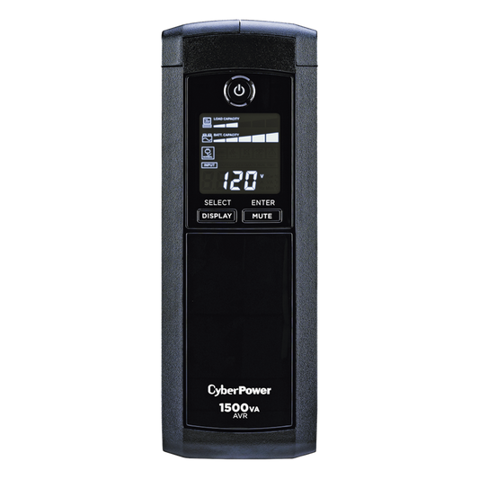 UPS de 1500 VA/900 W, Topología Línea Interactiva, Entrada 120 Vca NEMA 5-15P, Tipo Mini Torre, Con 12 Tomas NEMA 5-15R