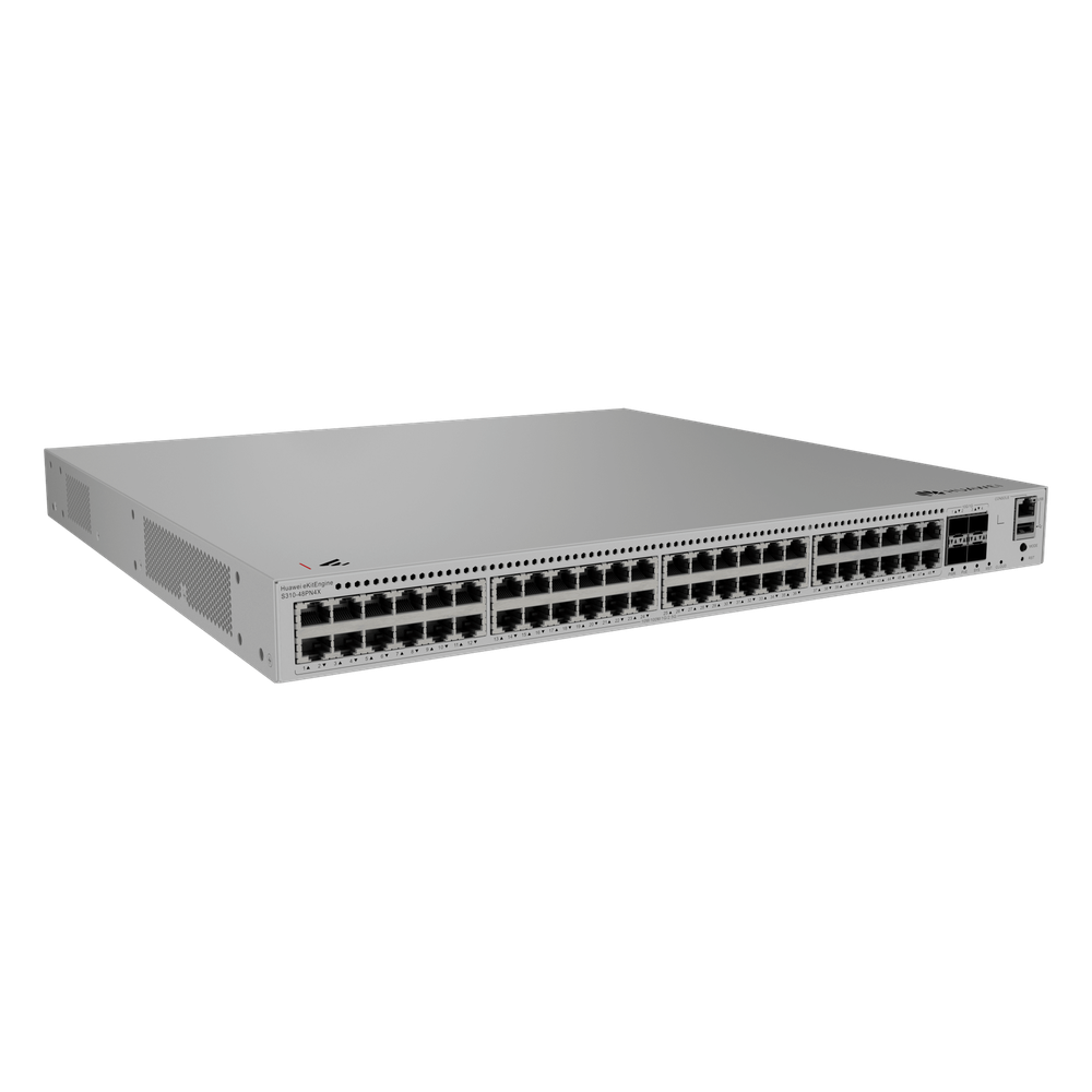 Switch eKit Distribución/Core MultiGigabit PoE+ Capa 3 / 48 puertos PoE+ 2.5 Gbps + 4 SFP+ / iStack / PoE Perpetuo (360 W) / Libre de Licenciamiento