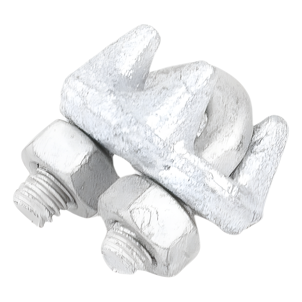 Nudo/ Perro/ Abrazadera Acero Forjado para Cable de 1/4" Galv. por Inmersión en Caliente.