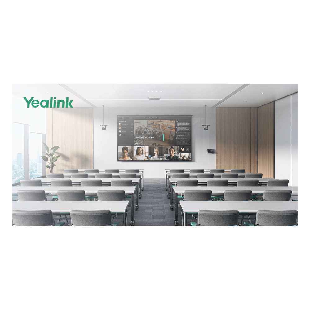 Sistema de Videoconferencia Yealink MVCS90 para Microsoft Teams Rooms ideal para Salas Grandes con Seguimiento Inteligente y Audio Profesional.