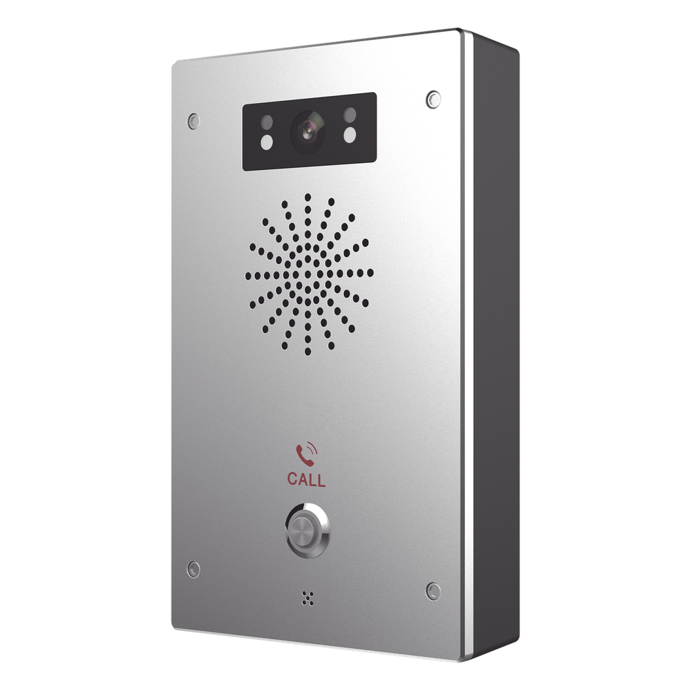 Video Intercomunicador IP / 2 Líneas SIP / Cámara 2MP 1080p / 2 Relevadores / ONVIF / IP65 e IK10 / PoE 802.3af / Audio HD / Visión Nocturna IR / -40°C a 70°C