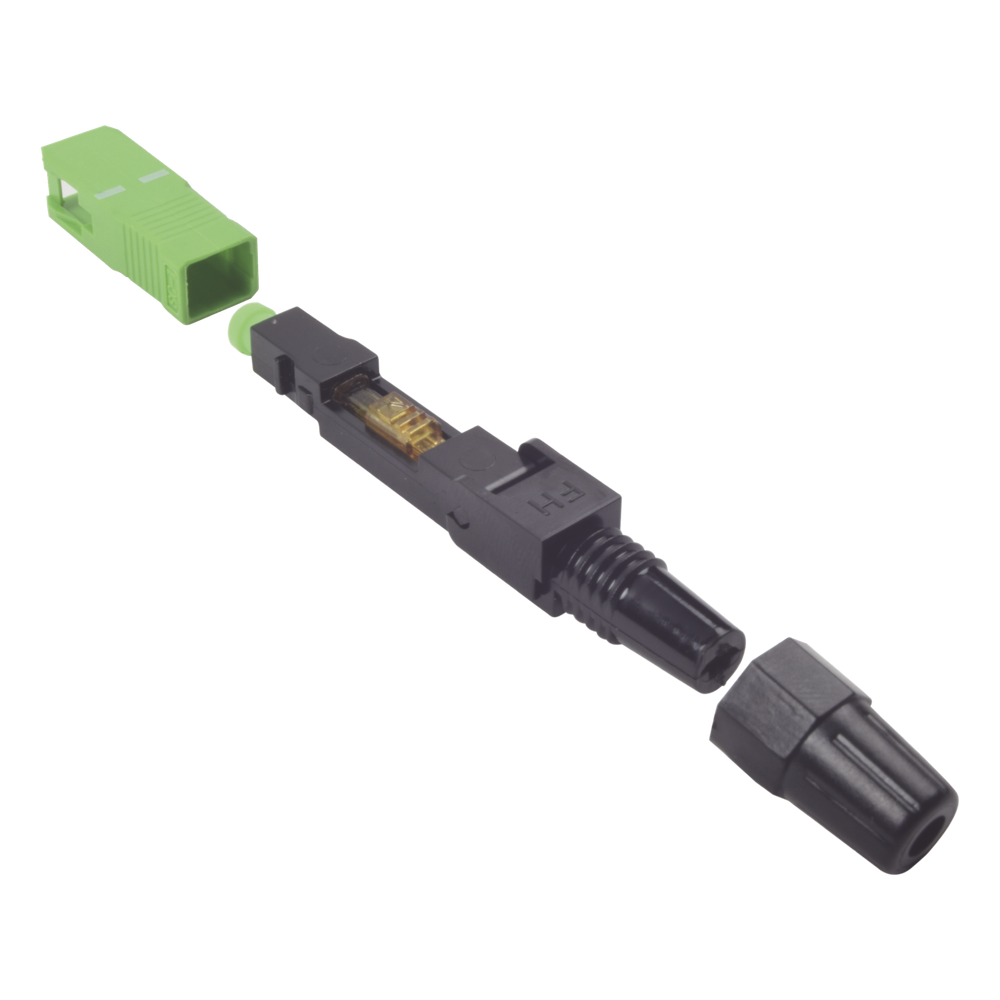 Conector Rápido de Instalación en Campo, Monomodo, SC/APC, Pre-Pulido, Re-Terminable, Ideal para Aplicaciones FTTx