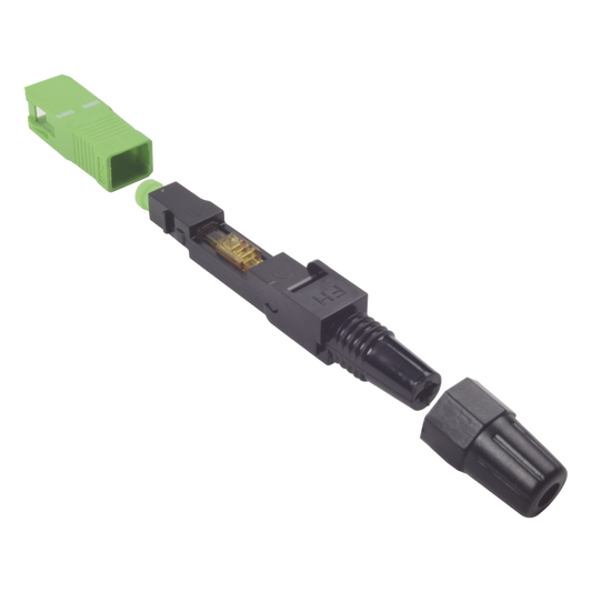 Conector Rápido de Instalación en Campo, Monomodo, SC/APC, Pre-Pulido, Re-Terminable, Ideal para Aplicaciones FTTx