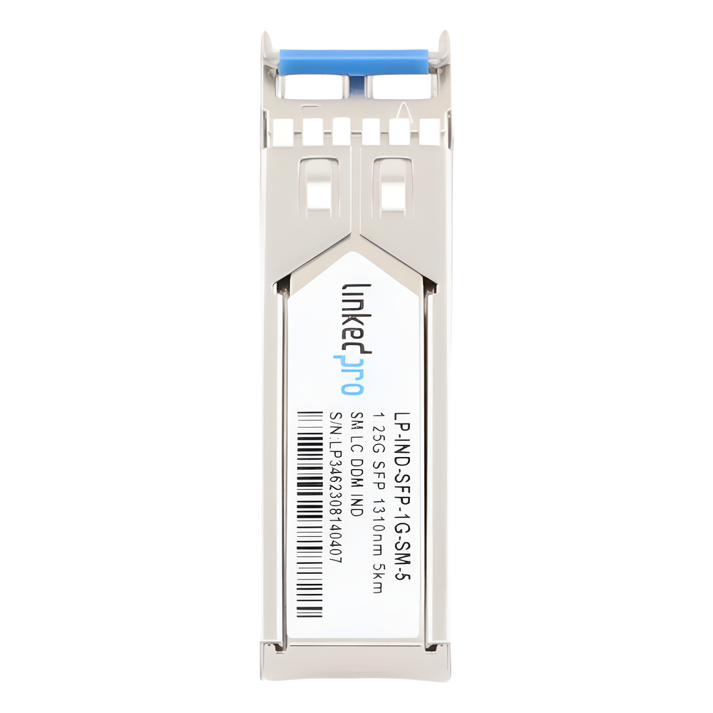Transceptor Óptico Industrial SFP (Mini-Gbic) / Monomodo 1310 nm / 1.25 Gbps / 1000BASE / Conectores LC/UPC Dúplex / DDM / Hasta 5 km