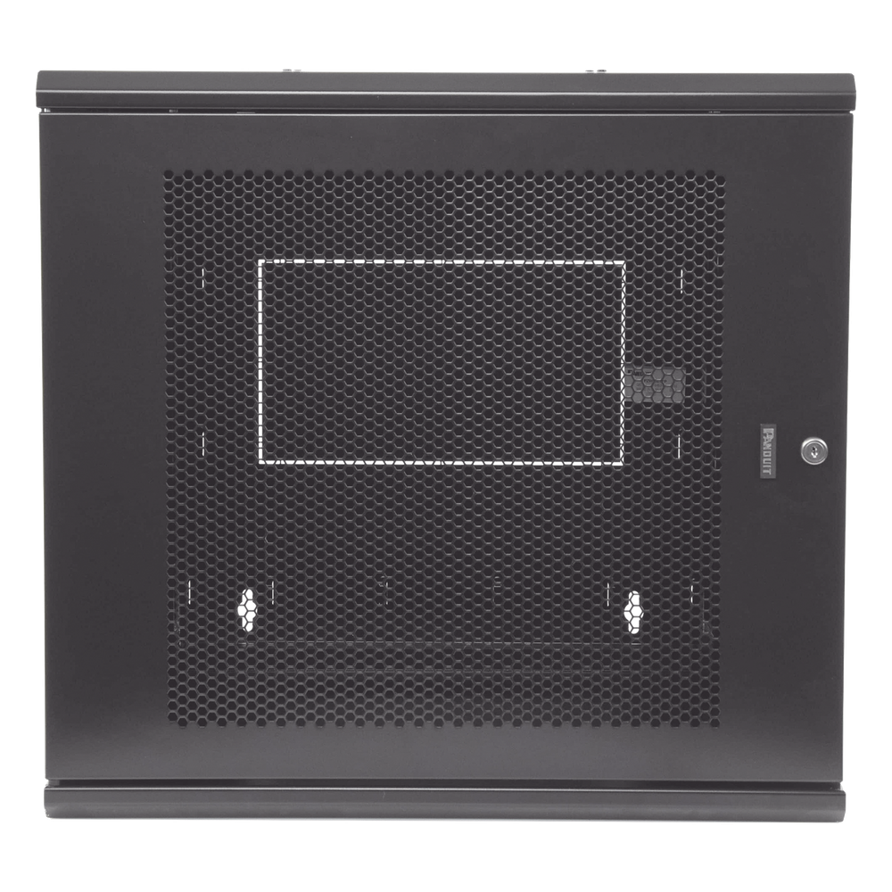Gabinete PanZone de Montaje en Pared, de 19in, Puerta Ventilada, 12 UR, 635mm de Profundidad, Color Negro