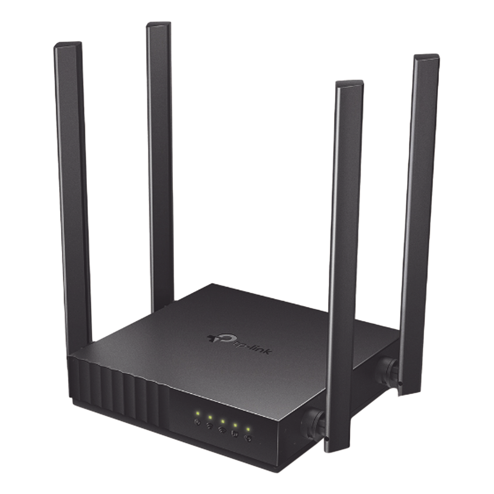 Router Inalámbrico doble banda AC, 2.4 GHz y 5 GHz Hasta 1200 Mbps, 4 antenas externas omnidireccional, 4 Puertos LAN 10/100 Mbps, 1 Puerto WAN 10/100 Mbps, Versión 6