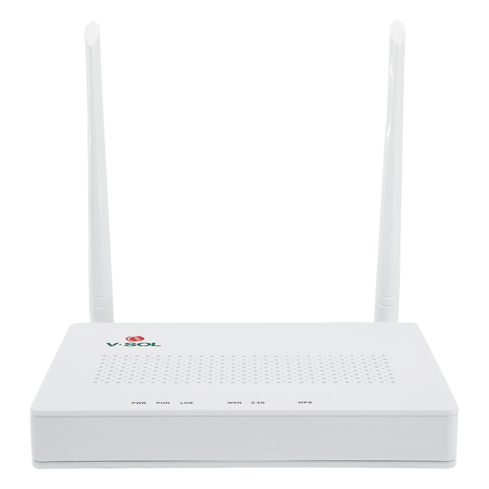 ONU Dual G/EPON con Wi-Fi en 2.4 GHz + 4 puertos LAN Gigabit, hasta 300 Mbps vía inalámbrico