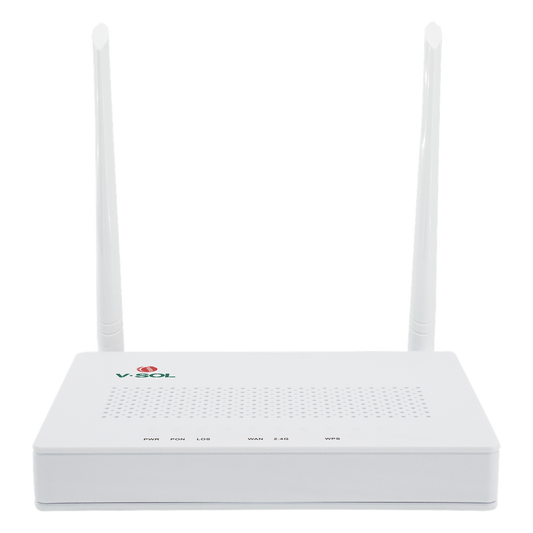 ONU Dual G/EPON con Wi-Fi en 2.4 GHz + 4 puertos LAN Gigabit, hasta 300 Mbps vía inalámbrico