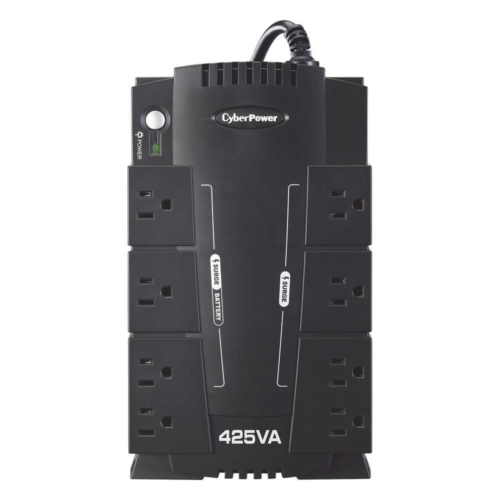 UPS de 425 VA/255 W, Topología Standby, Entrada 120 Vca NEMA 5-15P, Tipo Gabinete Compacto, Con 8 Tomas NEMA 5-15R