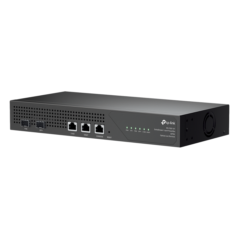 Delta Stream - OLT de 1 puerto GPON / Conexión de hasta 128 ONUs / 1 Puerto 2.5 Gigabit RJ45 Uplink PoE/  1 Puertos SFP+ Uplink / Fuentes Redundantes AC- PoE at / Administración desde la nube (DPMS)