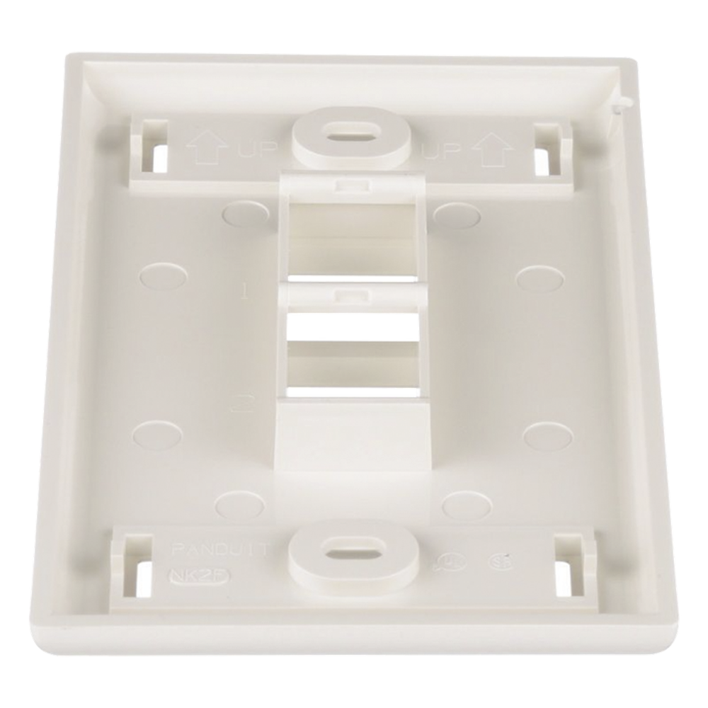 Placa de Pared Vertical, Salida Para 2 Puertos Keystone, Con Espacios Para Etiquetas, Color Blanco Mate